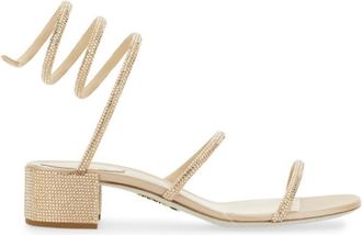 Rene Caovilla Beige Open Toe Heels