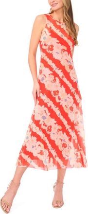 Ted Baker Mariella Floral Sleeveless Mesh Maxi Dress in Fire Orange at Nordstrom, Size X-Large