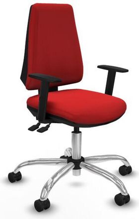 Piqueras y Crespo Elche AS similpiel rojo brazos 1D base cromada ruedas nailon 65mm