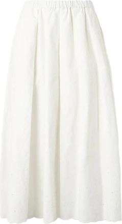 Max Mara Wkdpio Skirt - Dames - Midirokken - Wit - XS - Katoen - Rokken