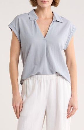 Bobeau Short Sleeve Knit Top in Blue Fog at Nordstrom Rack, Size X-Small