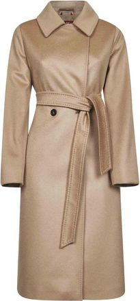 Max Mara Bcollag Robe Coat - Dames - Jas met riem - Bruin - 2XS - Wol - Jassen