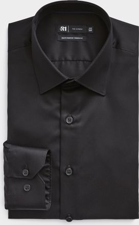 Le 31 Mens Non-iron satiny cotton shirt Modern fit