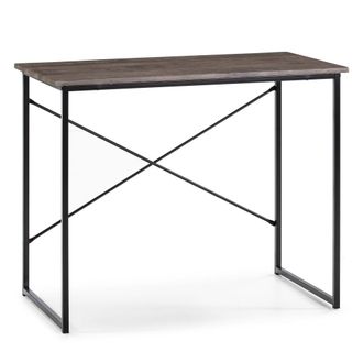 HOMN Mesa de escritorio negro, estilo industrial, 90 x 50 x 74 cm