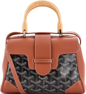Goyard Saigon Top Handle Bag Coated Canvas with Leather Mini