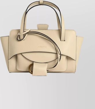 Hidesins structured leather shoulder bag top handle