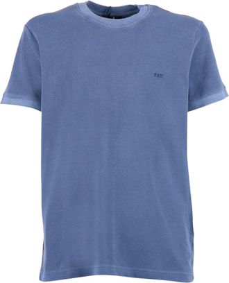Fay T-Shirt Piquet Tinto Frosted - Heren - T-shirts - Blauw - 2XL - Katoen - Tops