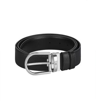 Montblanc Black Logo Cut To Size Reversible Belt