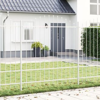Berkfield Home Garden Fence with Hoop Top White 5, 1x1, 75 m Steel