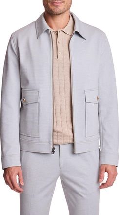 Paisley & Gray Milo Slim Fit Zip Jacket in Steel Puddle Knit Houndstooth at Nordstrom Rack, Size Xxx-Large