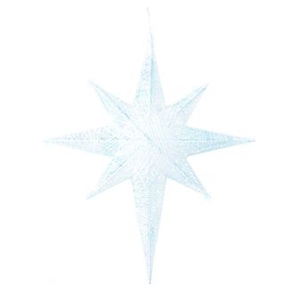 Beliani Beliani - Decoraci&oacute;n Figura Led Metal Blanco Forma De Estrella Algod&oacute;n Interiores Exteriores Osma