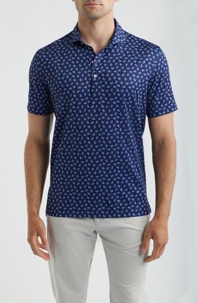 Johnnie-O USA Flag Print Performance Jersey Polo in Navy at Nordstrom, Size Medium