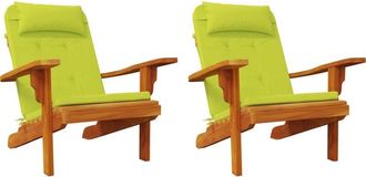 vidaXL Coj&iacute;n De Silla 2 Pcs Verde Brillante 58 X 77 X 4.5 Cm Vidaxl