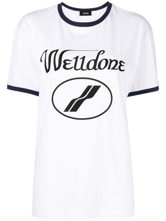 We11done logo-print crew-neck T-shirt - White