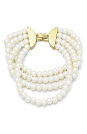 Adornia Multistrand Faux Pearl Bracelet in White at Nordstrom Rack