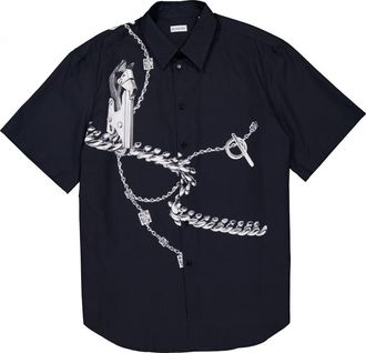 Burberry Knight Hardware Cotton Shirt, Size XX-Large