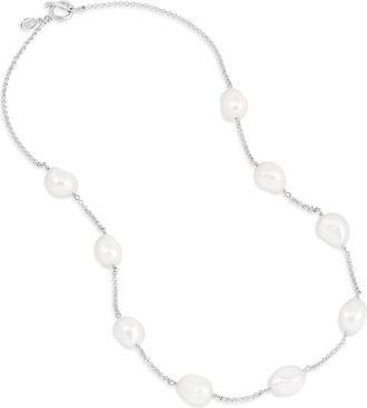 Dower & Hall White Baroque Pearl Chain Necklace