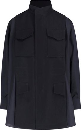 sacai Camicia Maxi In Cr&ecirc;pe Satin