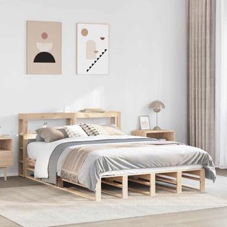 Berkfield Home Bed Frame without Mattress 120x200 cm Solid Wood Pine in Brown | Size: Small Double