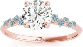 Allurez Scattered Aquamarine Engagement Ring 14K Rose Gold (0.13ct)