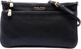 Miu Miu Pre-owned Miu Miu Goatskin Madras Double Zip Crossbody Ladies DI0FSGKTZ0Y3G6Y5