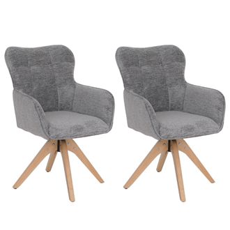 Hhg [nunca Usado] Juego De 2 Sillas De Comedor Hhg-703, Silla De Cocina Con Reposabrazos Giratorios Y Retorno Autom&aacute;tico, Tejido De Chenilla (680 G/m&sup2;) Y 
