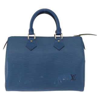 Louis Vuitton Speedy Handbag Epi Leather Blue Leather Handbag (Pre-Owned)