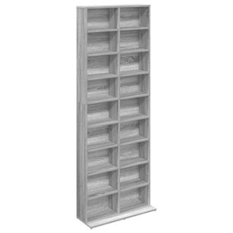 vidaXL Cabinet Para Cds Sonoma Gris 65 X 23,5 X 175 Cm Vidaxl