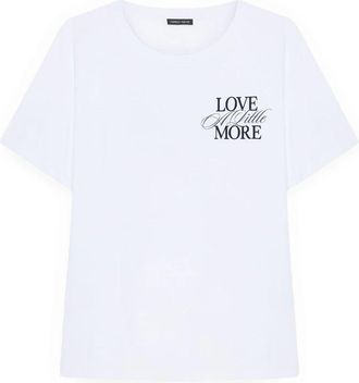 Fiorella Rubino Katoenen T-shirt met opdruk - Dames - T-shirts - Wit - XS - Katoen - Tops