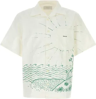 Prada Off White Printed Shirt