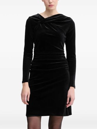 DKNY twisted long-sleeve mini dress - Black