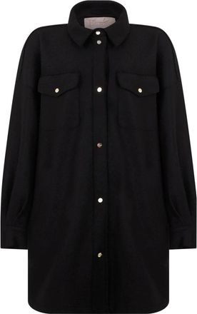 Herno Dames, Blouses & Shirts, Zwart, Maat: XL Wol