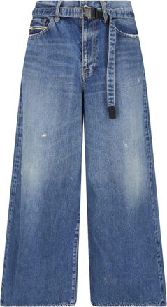 sacai Wide-Leg Belted Buckle-Fastening Jeans