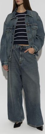 Balenciaga Top With Z Logo, Womens, Navy Blue