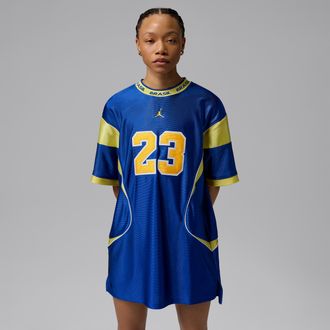 Nike Jordan Womens Jordan Brooklyn Brazil Jersey Dress in Blue | II5395-417