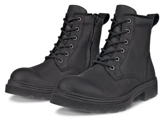 Ecco Schn&uuml;rboots ECCO GRAINER W, Damen, Gr. 35, schwarz, Leder, Schuhe Schn&uuml;rboots, Stiefelette, Winterboots, Blockabsatz, mit Schurwollfutter