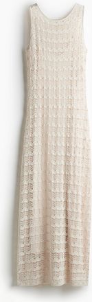 H&M Kleid in Pointellestrick - White
