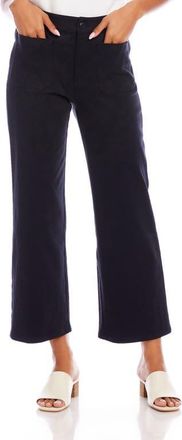 Karen Kane Lauren Patch Pocket Crop Wide Leg Pants in Navy at Nordstrom, Size 14