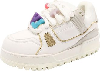 Generic Couple Thick Soled Sneakers Fashionable and Versatile Suitable for Outdoor Casual wear and Comfortable Sports Shoes (White,7.5)