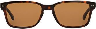 Brooks Brothers 52mm Rectangular Sunglasses in Tortoise /Brown at Nordstrom