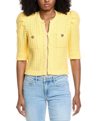 L'agence Lagence Delilah Crop Textured Cardigan