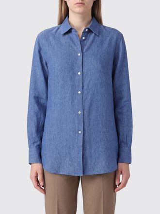 R&oacute;he Camicia a maniche lunghe in lino con colletto classico e orlo curvo