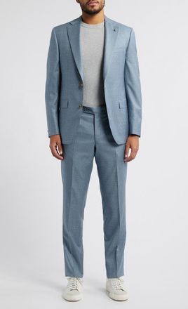 Jack Victor Esprit Blue Microcheck Wool Suit in Light Blue at Nordstrom, Size 38Regular