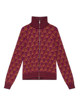 Maliparmi rolling chain-print zip-up cardigan - Red
