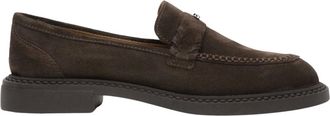 Estro & Luminara Schoenen, Dames, Bruin, 38 EU, Donkerbruine Penny Loafers voor dames gemaakt van Premium Italiaans echt velours