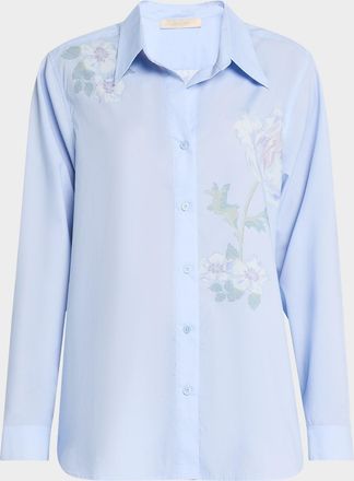 Vanessa Bruno Floral-Print Button-Down Blouse