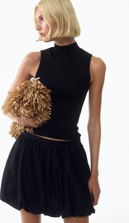 H&M Viscose Mock Turtleneck Top in Black at Nordstrom, Size Medium
