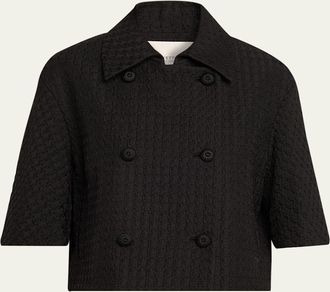 Lafayette 148 New York Double-Breasted Houndstooth Jacquard Jacket