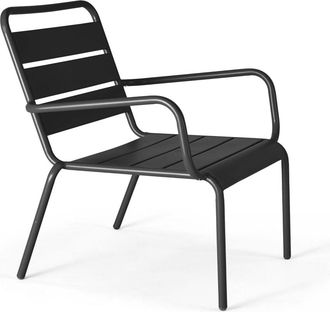 Oviala Sill&oacute;n de jard&iacute;n bajo de acero antracita