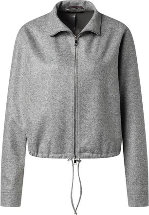 Windsor Wool Jersey Zip Jacket - Dames - Zomerjassen - Grijs - S - Wol - Jassen
